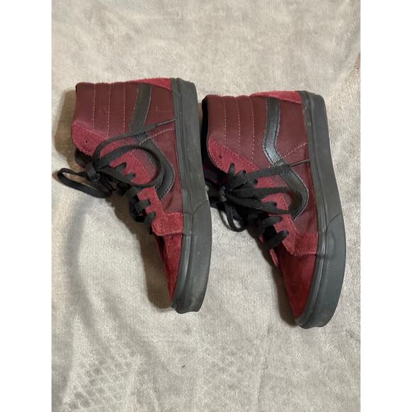 VANS Sk8 Reissue High Metallic Twill Port Royale Size EU 37 Burgundy Suede - Picture 4 of 8